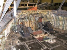 Cockpit being stripped